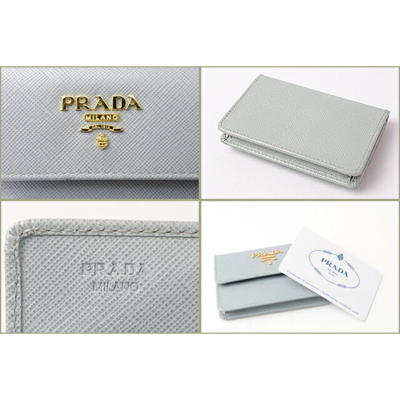 Prada Card Saffiano Case Blue Bag - Picture 1 of 4